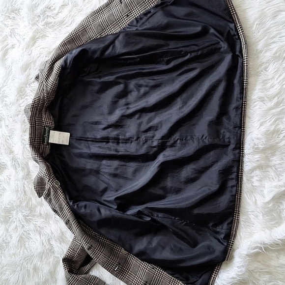 Vintage Harve Benard Houndstooth Plaid Wool Double Breasted Peacoat Size - 14 - Picture 7 of 16